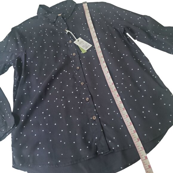 Marine Layer Sahara LS Relaxed womens Shirt Starry print sz medium black button - Picture 5 of 16